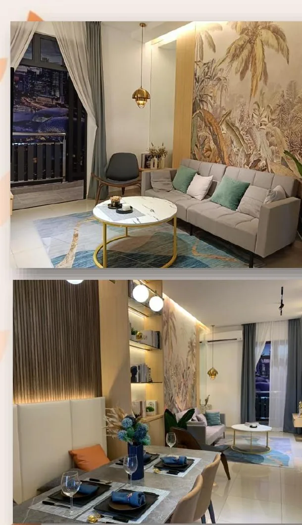 KSL Ceros Residences three-bedroom show unit living area