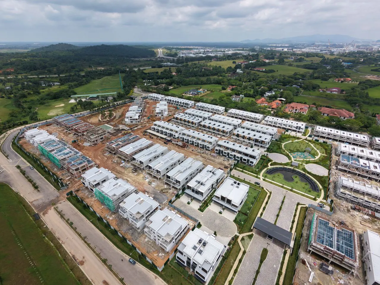 Actual aerial view of The Kews Green development in Senibong Cove, Johor